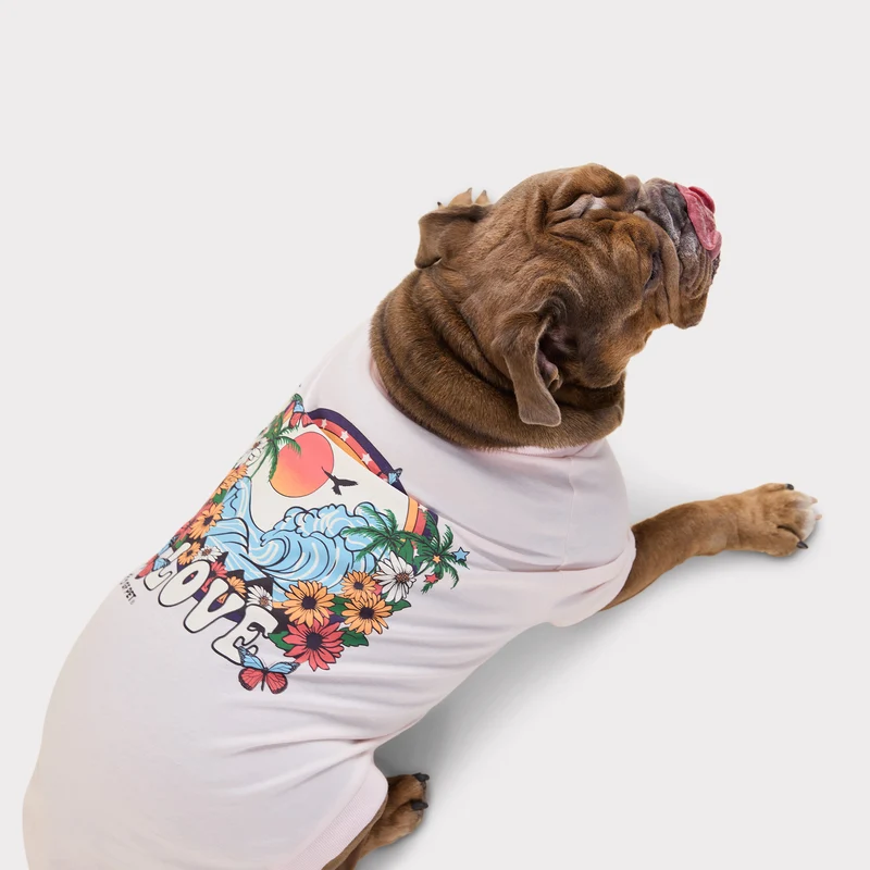 Graphic Tee Dog T-Shirt | Light Pink