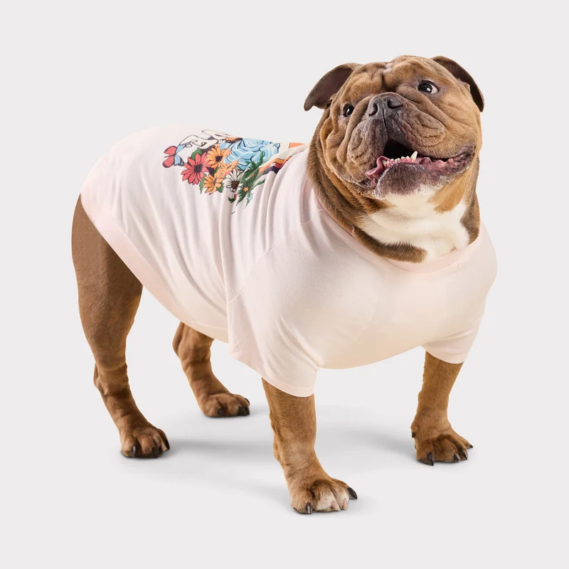 Graphic Tee Dog T-Shirt | Light Pink