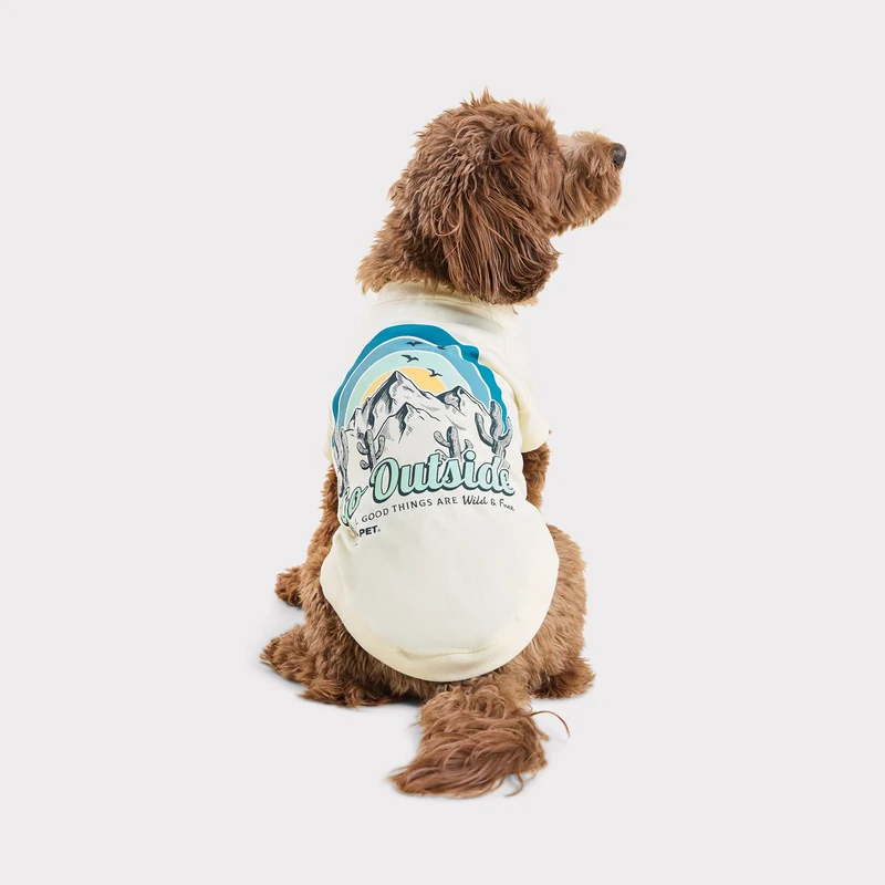 Graphic Tee Dog T-Shirt | Light Yellow
