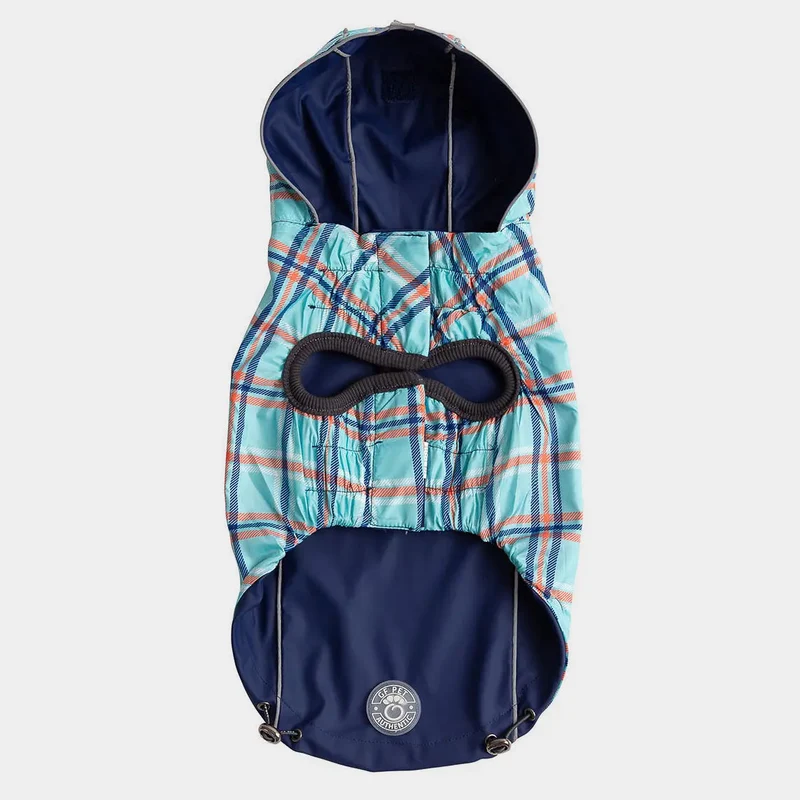 Reversible Dog Raincoat | Navy Plaid