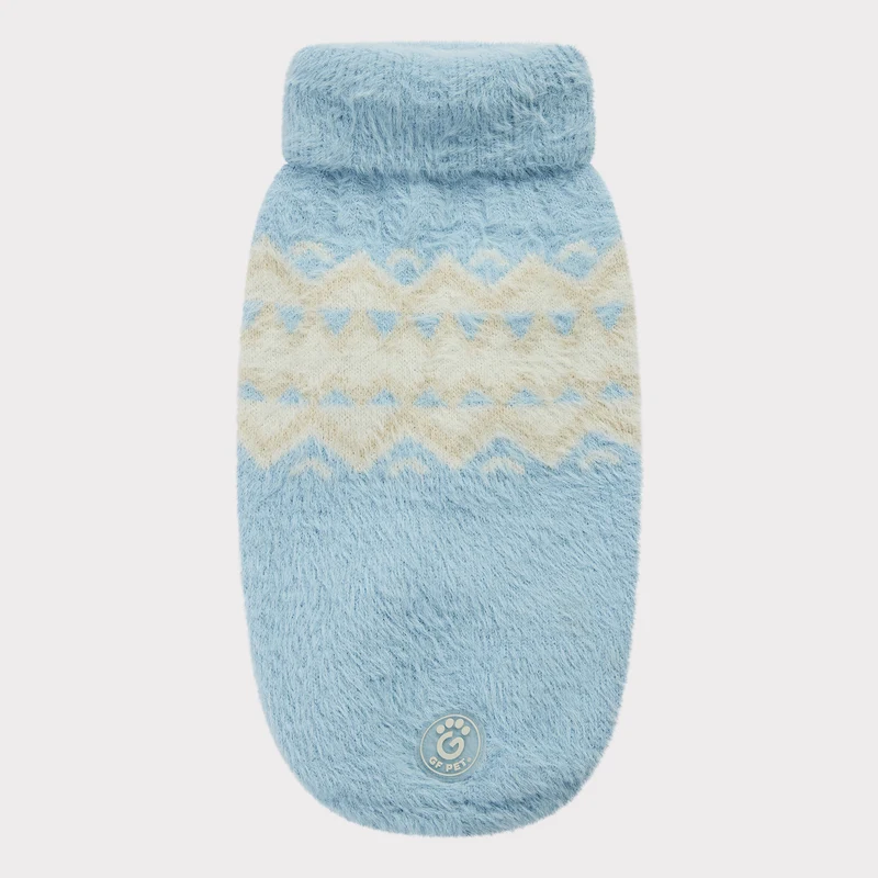 Fuzzy Dog Sweater | Light Blue