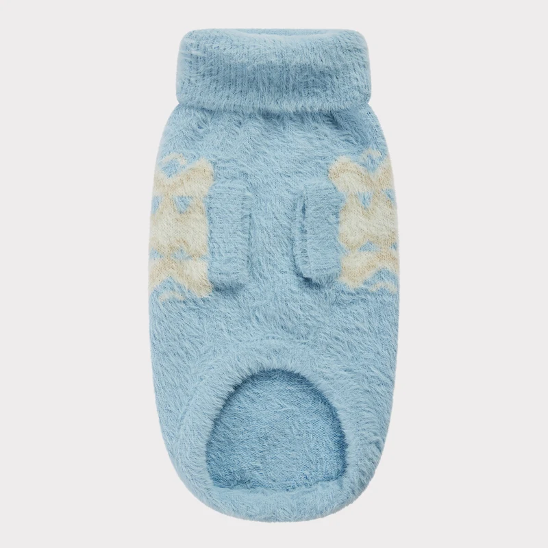 Fuzzy Dog Sweater | Light Blue