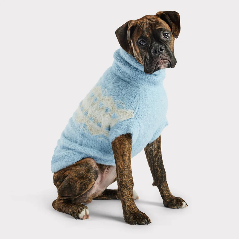 Fuzzy Dog Sweater | Light Blue