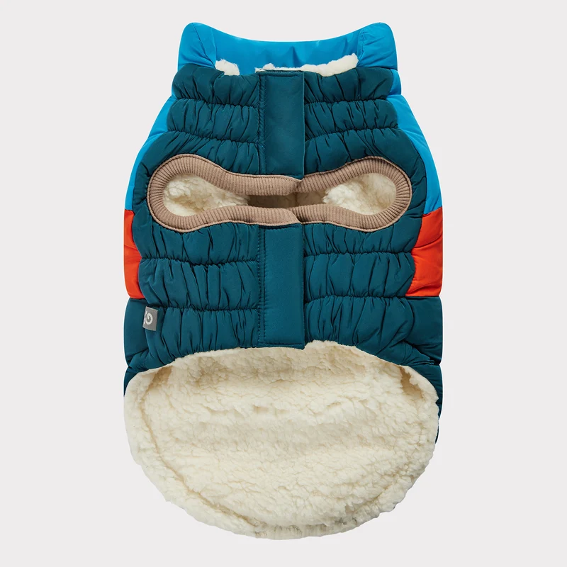 Color Block Dog Puffer | Dark Teal