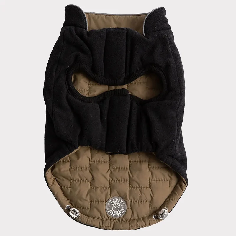 Reversible Chalet Dog Jacket | Khaki Fleece