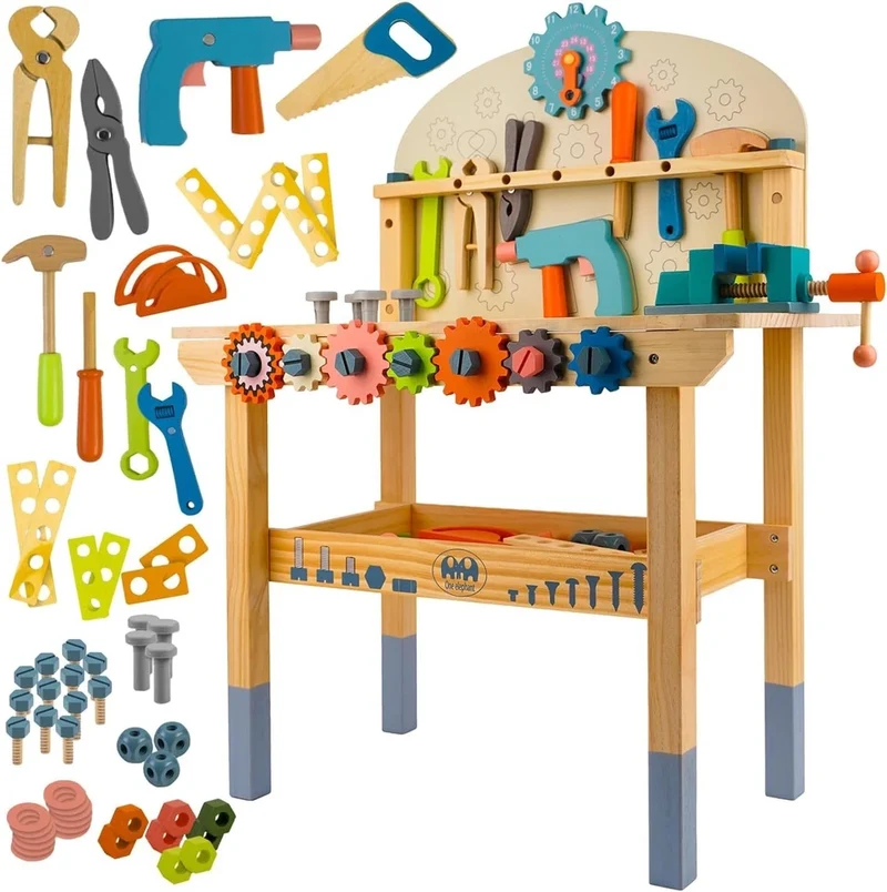 Banco lavoro giocattolo, gioco di imitazione in legno per bambini