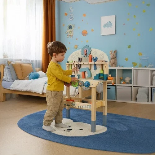 Banco lavoro giocattolo, gioco di imitazione in legno per bambini