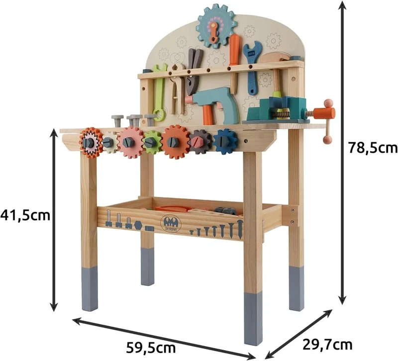 Banco lavoro giocattolo, gioco di imitazione in legno per bambini