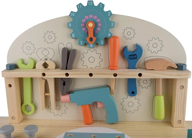 Banco lavoro giocattolo, gioco di imitazione in legno per bambini