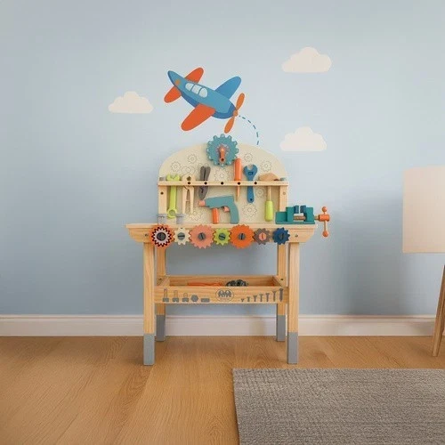 Banco lavoro giocattolo, gioco di imitazione in legno per bambini