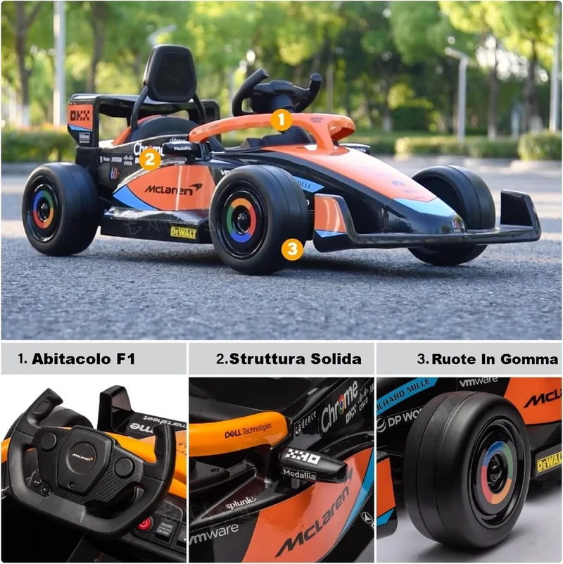 Auto Elettrica per bambini McLaren F1 batteria al LITIO