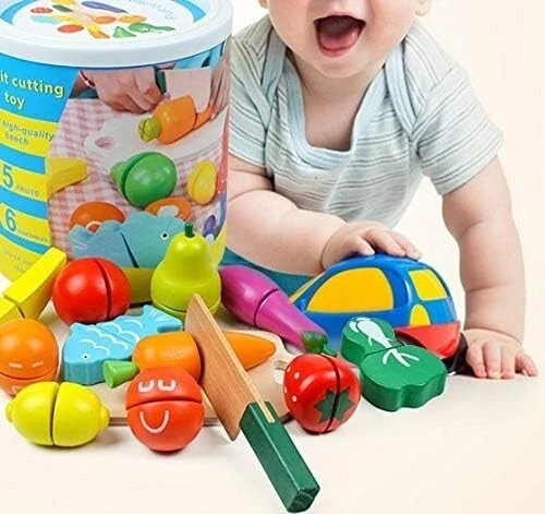 Frutta e verdura gioco in legno per bambini giocattolo cibo cucina chef in legno
