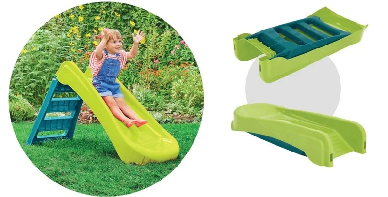 Scivolo rosa per bambini da giardino con 3 gradini 130x47x72 cm marchio CE