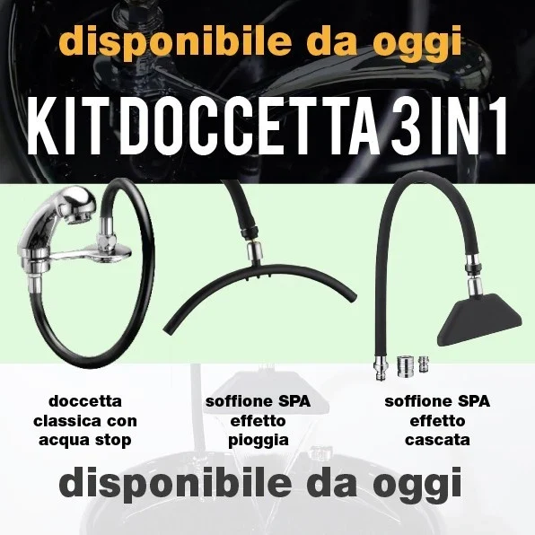 DOCCETTA KIT UNIVERSALE LAVATESTA PARRUCCHIERE Doccetta acquastop + Soffioni