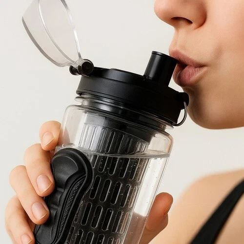 Borraccia per bevande, sigillata, per lo sport, con inserto per frutta, 1l 1000ml!