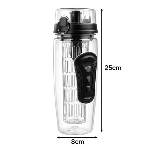 Borraccia per bevande, sigillata, per lo sport, con inserto per frutta, 1l 1000ml!