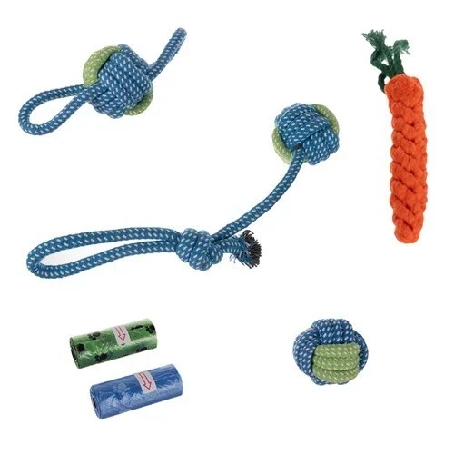 Tira-cani, giocattolo corda con nodi, grande set di giocattoli per cani 16 in 1 PURLOV!