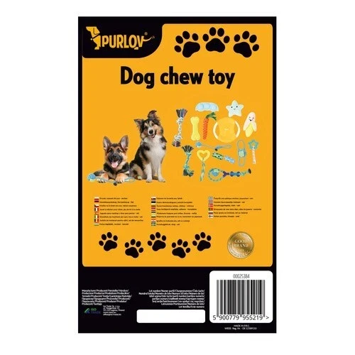 Tira-cani, giocattolo corda con nodi, grande set di giocattoli per cani 16 in 1 PURLOV!