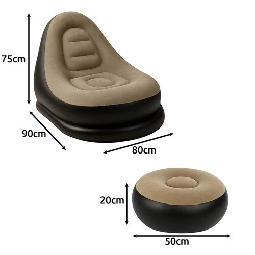 Poltrona Gonfiabile con Poggia Piedi da giardino Sedia lettino gonfiabile+ pompa