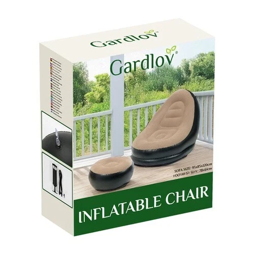 Poltrona Gonfiabile con Poggia Piedi da giardino Sedia lettino gonfiabile+ pompa