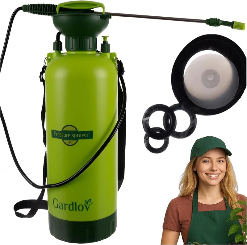 8L Spruzzatore Manuale a Pompa asta lunga Nebulizzatore a Pressione Irrigazione