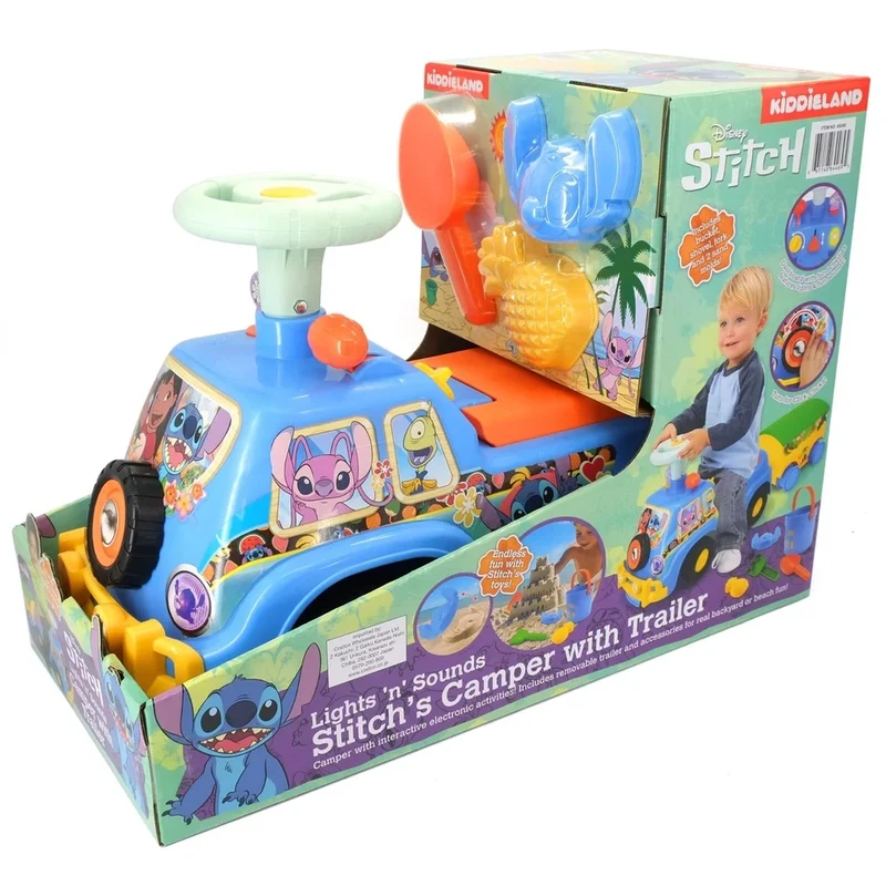 Ride on bambini disney stitch auto a spinta cavalcabile