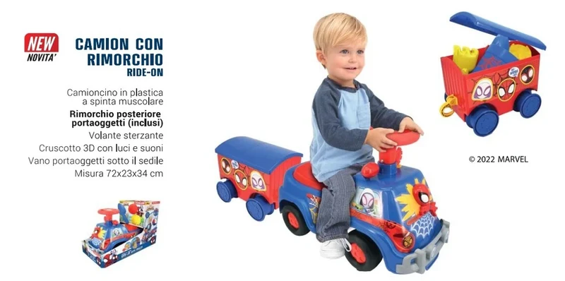 Auto a spinta per bambini disney ride on cavalcabile spiderman uomo ragno