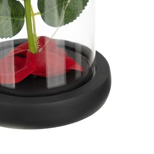 Rosa Eterna luci led Bella La Bestia Rosa Stabilizzata In Vetro+ scatola regalo