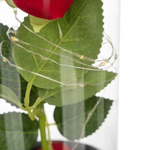 Rosa Eterna luci led Bella La Bestia Rosa Stabilizzata In Vetro+ scatola regalo