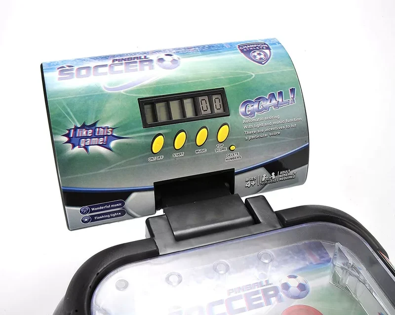 Flipper da tavolo con luci e suoni, display digitale lcd con segnapunteggio