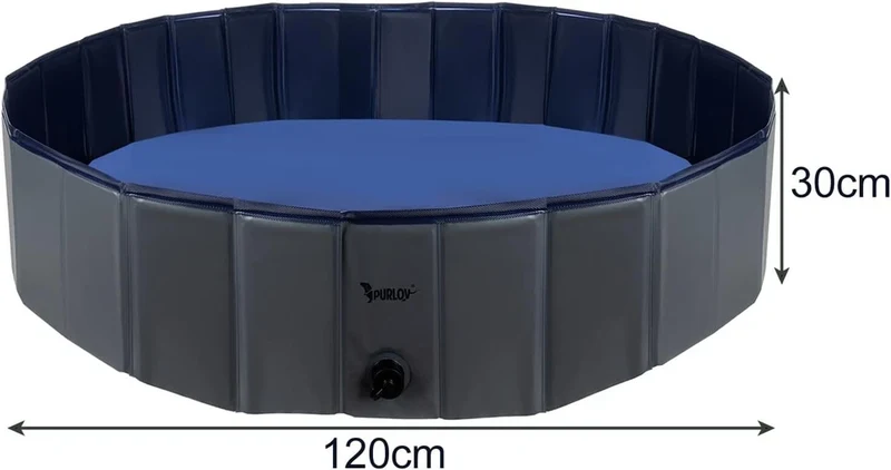 Piscina per Cani 120 x 120 x 30 h cm piscina per bagno cani e animali con scaric