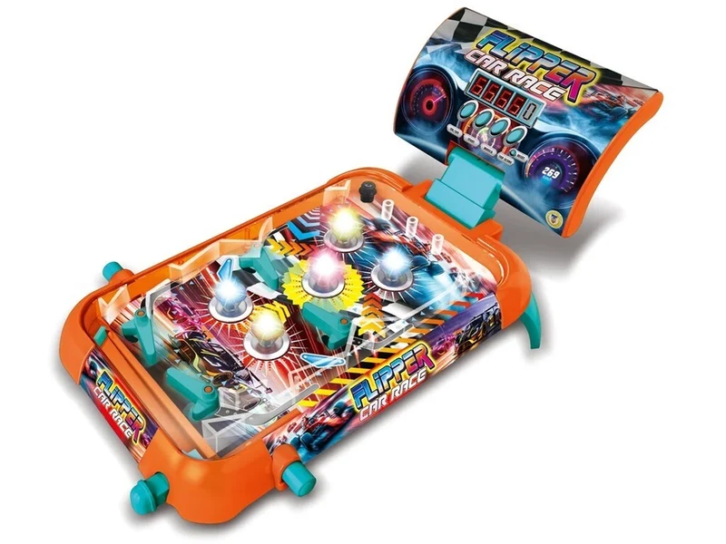 Flipper da tavolo con luci e suoni, display digitale lcd con segnapunteggio