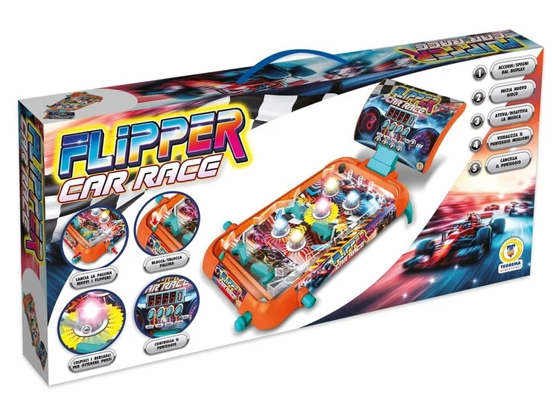 Flipper da tavolo con luci e suoni, display digitale lcd con segnapunteggio