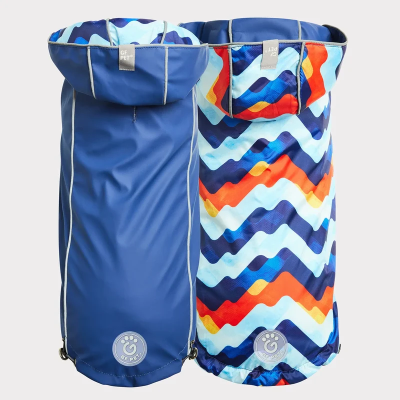 Reversible Dog Raincoat | Navy Retro