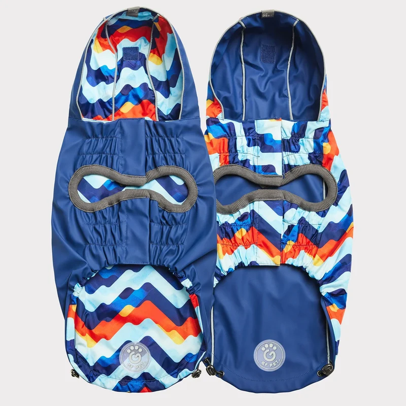 Reversible Dog Raincoat | Navy Retro