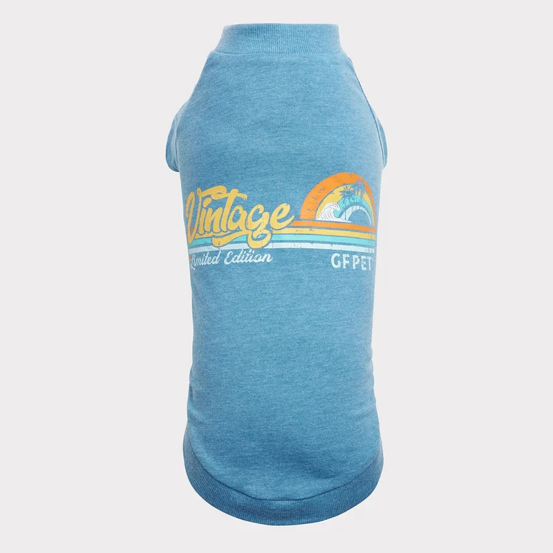 Dog Graphic Tee | Heather Blue