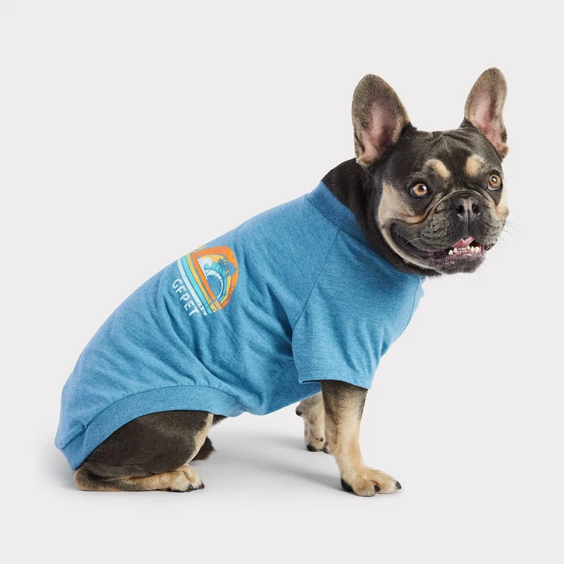 Dog Graphic Tee | Heather Blue
