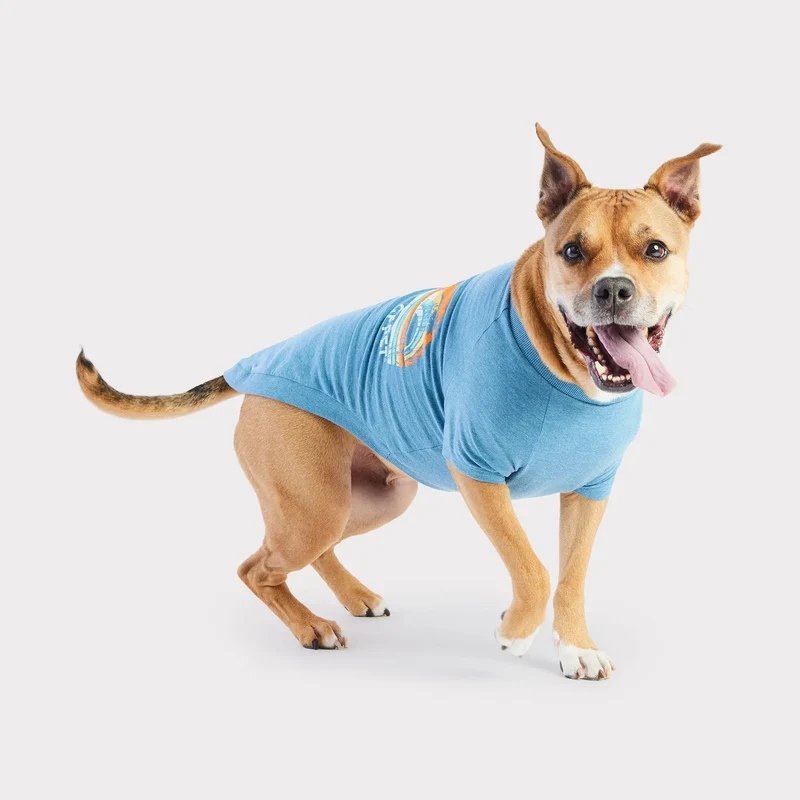 Dog Graphic Tee | Heather Blue