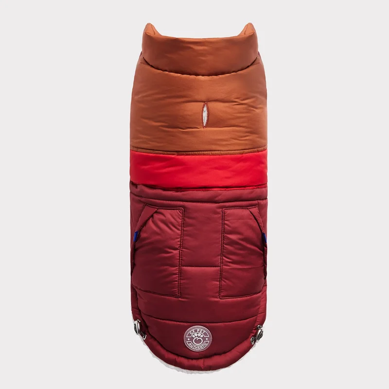 Retro Dog Puffer | Dark Red