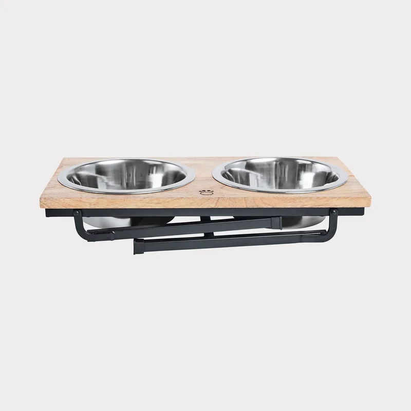 Wood & Metal Pet Feeder | Tall