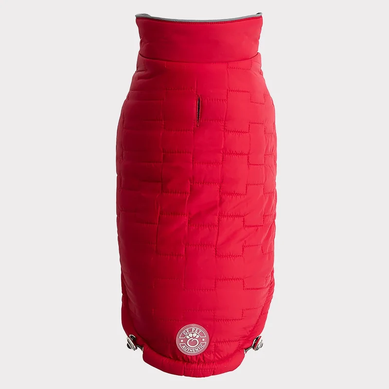 Reversible Chalet Dog Jacket | Red Nylon