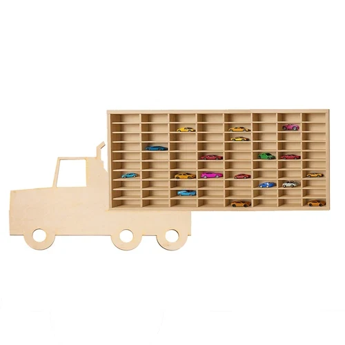 VETRINA ESPOSITORE MODELLISMO VETRINETTA IN LEGNO 80 scomparti modellini auto