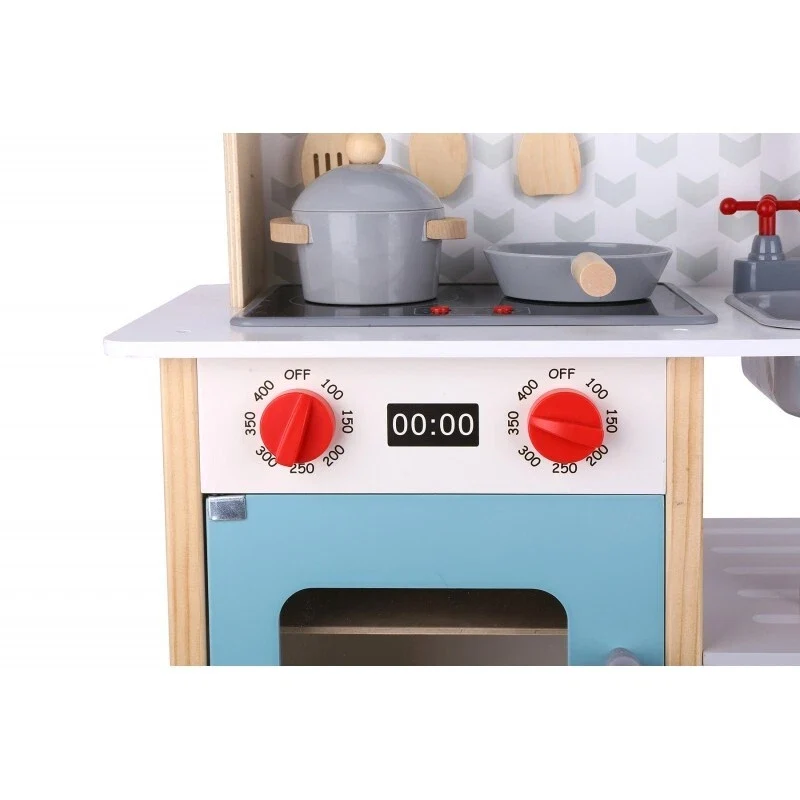 CUCINA giocattolo cucina IN LEGNO per bambini con ACCESSORI lavagna luci e suoni