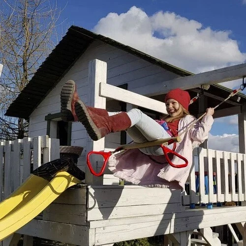 Altalena da giardino per bambini, altalena a trapezio, barra acrobatica