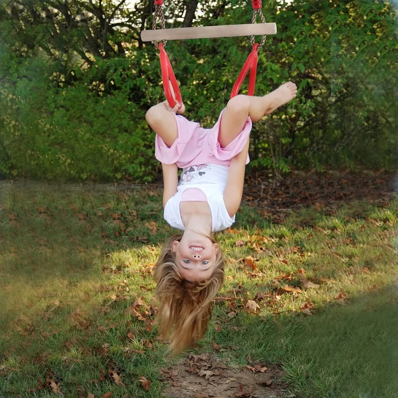 Altalena da giardino per bambini, altalena a trapezio, barra acrobatica