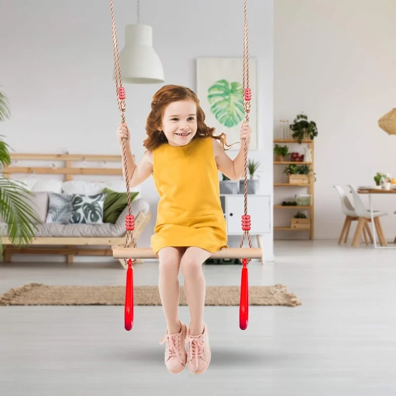Altalena da giardino per bambini, altalena a trapezio, barra acrobatica