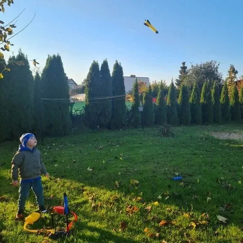 Lanciarazzi in schiuma con pompa e doppia catapulta per bambini!