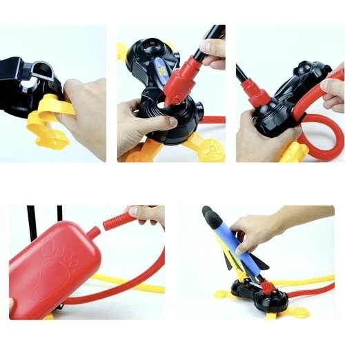 Lanciarazzi in schiuma con pompa e doppia catapulta per bambini!