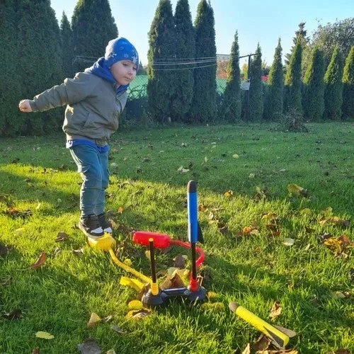 Lanciarazzi in schiuma con pompa e doppia catapulta per bambini!