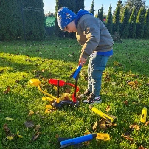 Lanciarazzi in schiuma con pompa e doppia catapulta per bambini!